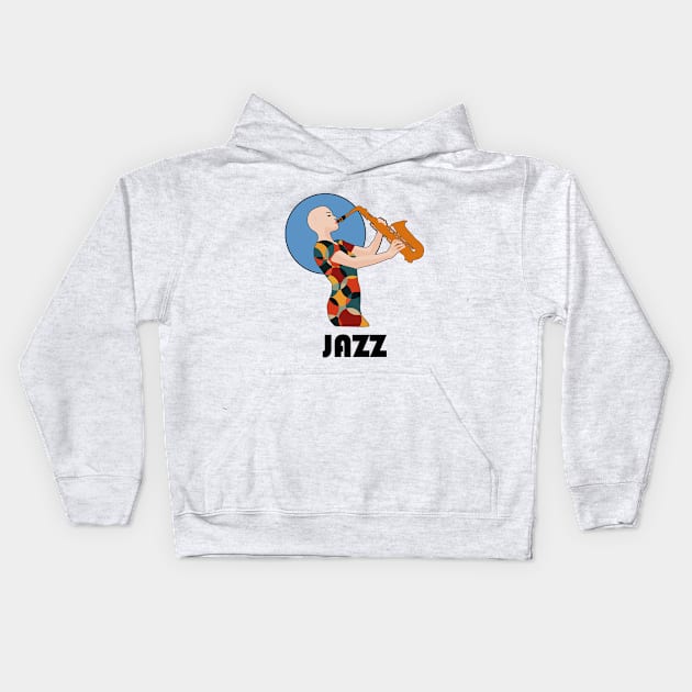 Jazz Kids Hoodie by Womens Art Store